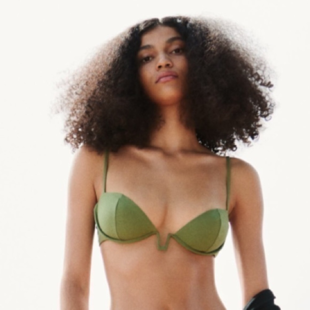 Zara Olive Green Underwire Bikini Top